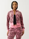 VELOUR LEOPARD ZIP HOODIE 