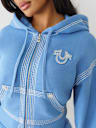 SUDADERA CON CAPUCHA Y CIERRE RELAJADA SÚPER QT