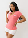 CRYSTAL BUDDHA V NECK TEE