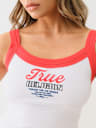 EMBROIDERED CROPPED RINGER TANK