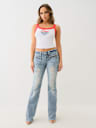 EMBROIDERED CROPPED RINGER TANK