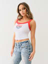 EMBROIDERED CROPPED RINGER TANK