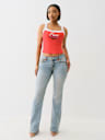 EMBROIDERED CROPPED RINGER TANK