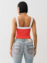 EMBROIDERED CROPPED RINGER TANK