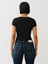 HALF ZIP RIBBED TOP