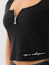 HALF ZIP RIBBED TOP