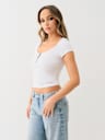 HALF ZIP RIBBED TOP