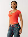 HALF ZIP RIBBED TOP