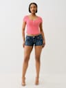 HALF ZIP RIBBED TOP