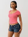 HALF ZIP RIBBED TOP