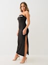 STRAPLESS RIBBED MAXI DRESS