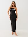 STRAPLESS RIBBED MAXI DRESS