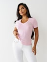 CRYSTAL TRUE LOGO V NECK TEE