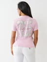 CRYSTAL TRUE LOGO V NECK TEE