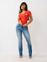 CRYSTAL TRUE LOGO V NECK TEE
