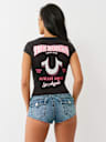 CRYSTAL LOGO LOW PLUNGE TEE