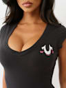 CRYSTAL LOGO LOW PLUNGE TEE