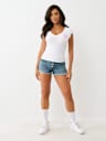 CRYSTAL LOGO LOW PLUNGE TEE