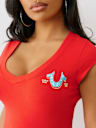 CRYSTAL LOGO LOW PLUNGE TEE