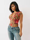 LEOPARD KEYHOLE CHARM TOP