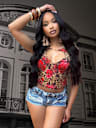 LEOPARD KEYHOLE CHARM TOP