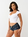 TWIST FRONT CAP SLEEVE TOP