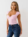 TWIST FRONT CAP SLEEVE TOP