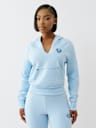 EMBROIDERED TERRY V NOTCH HOODIE