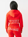EMBROIDERED TERRY V NOTCH HOODIE