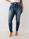 PLUS JENNIE MID RISE BUDDHA POCKET CURVY SKINNY JEAN