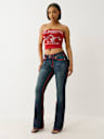 JEANS CORTE DE BOTA BECCA CON HERRADURA DE CRISTAL SUPER T