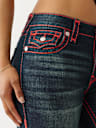 JEANS CORTE DE BOTA BECCA CON HERRADURA DE CRISTAL SUPER T