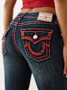 JEANS CORTE DE BOTA BECCA CON HERRADURA DE CRISTAL SUPER T