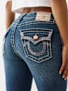 BILLIE CRYSTAL HORSESHOE SUPER T STRAIGHT JEAN