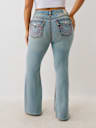 JEANS CORTE DE BOTA BECCA TALLA PLUS DE TIRO ALTO CON COSTURA SÚPER T