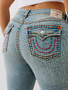 JEANS CORTE DE BOTA BECCA TALLA PLUS DE TIRO ALTO CON COSTURA SÚPER T