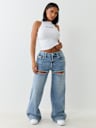 BOBBI CRYSTAL CUTOUT BIG T BAGGY JEAN