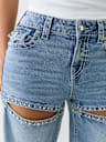 BOBBI CRYSTAL CUTOUT BIG T BAGGY JEAN