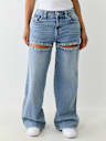 BOBBI CRYSTAL CUTOUT BIG T BAGGY JEAN