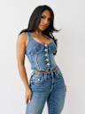 DENIM BUSTIER TOP