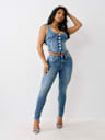 DENIM BUSTIER TOP
