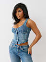 DENIM BUSTIER TOP