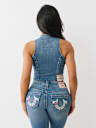 DENIM BUSTIER TOP