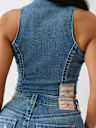 DENIM BUSTIER TOP