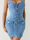 SCOOP NECK DENIM DRESS