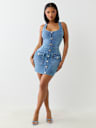 SCOOP NECK DENIM DRESS