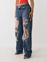 DISTRESSED MID RISE RELAXED STRAIGHT JEAN
