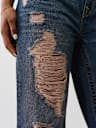 DISTRESSED MID RISE RELAXED STRAIGHT JEAN