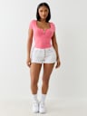 BUTTON UP MID RISE SHORT