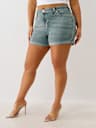 PLUS JENNIE ‘I LOVE TRUE RELIGION’ MID RISE ROLLED SHORT
